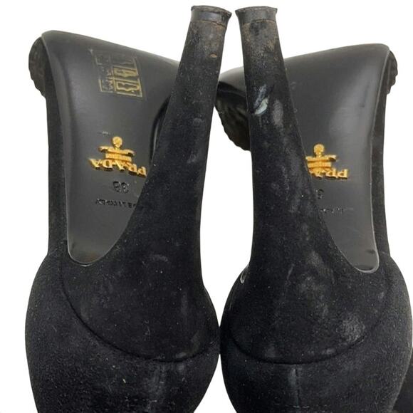 Prada Camoscio Suede Laser Cut Heels - Picture 4 of 10